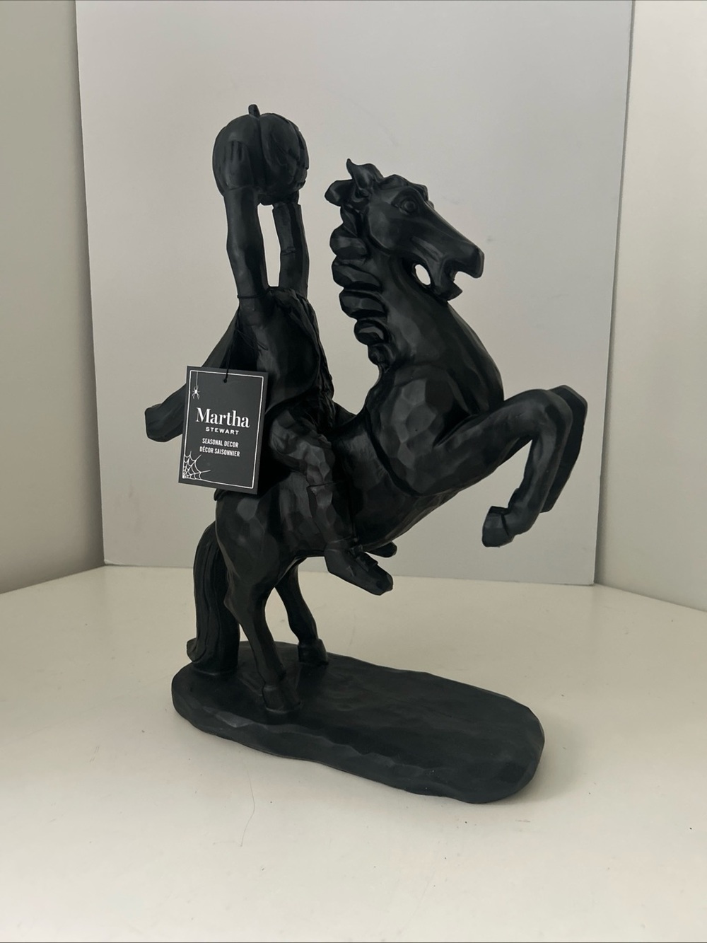 Martha Stewart Black Headless Horseman Sleepy Hollow Sculpture 17” Halloween